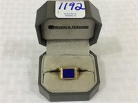 Men's 14 K Gold Ring w/ Blue Stone