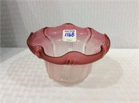 Sm. Cranberry Satin Glass Bowl (Approx. 3 Inches