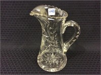 Heavy Etched Cut Crystal Pitcher