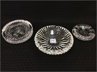Lot of 3 Waterford Round Crystal Ashtrays