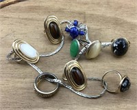 9 Costume Rings on a Chain