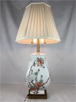 Porcelain Lamp with Metal Base and Shade