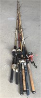 6 Old Fishing Rods and 5 Reels