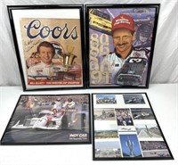 4pc Framed Indy/stock Car Champions