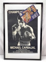 Framed Michael Carbajal Autographed Poster,