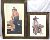 2pc Framed Cowboy Print