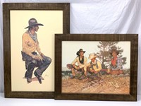 2pc Framed Coors Beer Cowboy Prints