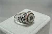 Sterling Silver Cubic Zirconia Men's Ring