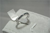 Sterling Silver Blue Diamond Men's Ring