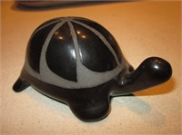 5" Navajo Black Turtle Signed D. Lewis