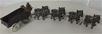 Cast Iron Wagon, Rider & 8-Horse Team