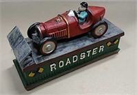 8.5" Cast Iron Roadster Mechanical Coin Bank