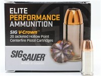 20Rds 9mm Luger 124Gr Sig Sauer Cartridges