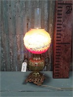 Lamp w/ amber globe