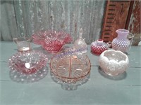 Assorted pink glass, mostly Fenton
