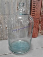 Glass water bottle, blue tint, 5 gal