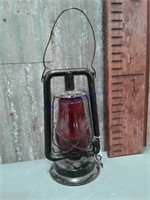 Paull's No. 0 Kerosene lantern w/ red shade