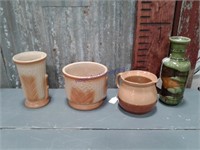 Robinson Ransbottom vase, planter; 2 other pottery