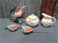Hull "Cinderella" pitcher, bowl; other pottery
