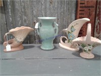 Hull pottery pieces, McCoy vase