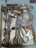 Assorted wood handle kitchen utensils