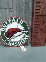 Buffalo Gasoline round porcelain sign