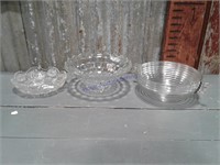 Fostoria American footed bowl, other bowls