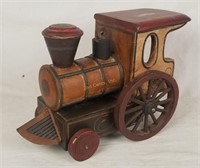 Wooden Toy Train Steam Locomotive 9.25" Tall