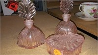 3 piece depressed glass perfume jars