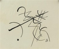 Russian Suprematist Ink on Paper Signed VK