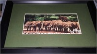 Pod of elephants framed art short long