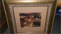 Lion framed art small