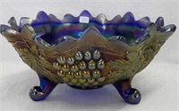 Grape & Cable small size ruffled fruit bowl - blue