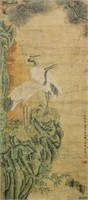Qu Zhaolin 1866-1937 Chinese Watercolor Scroll