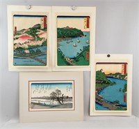 Japanese Woodblock Print Landscape 4 Assorted