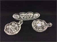 Lot of 3 Sm. Cut Glass Dishes Including