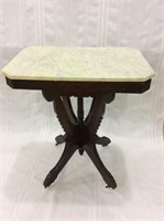 White Marble Top Victorian Parlor Table
