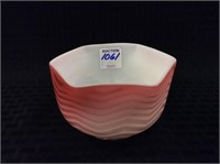 Sm. Pink & White Cased Glass Bowl