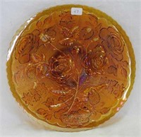 Open Rose 9" plate - amber - pretty
