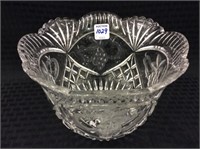 Crystal Bowl w/ Etched Grapes