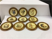Lot of 10 Goebel Hummel Framed & Dated Plates