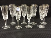 Lot of 8 Waterford Crystal Stemmed Flutes