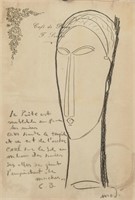 Italian Fauvist Graphite Signed Signed Modigliani