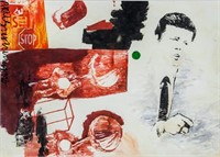 American Abstract Mixed Media Signed Rauschenberg