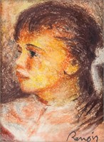 French Impressionist Pastel Signed Renoir