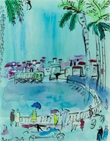 French Fauvist Cubist WC Signed Raoul Dufy