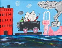 US Abstract Oil on Canvas Signed Philip Guston