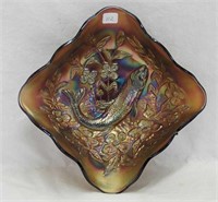 M'burg Trout & Fly square shaped bowl - amethyst
