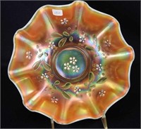 Enameled Single Flower 9" ruffled bowl