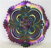 Scroll Embossed 9" plate - purple - nice